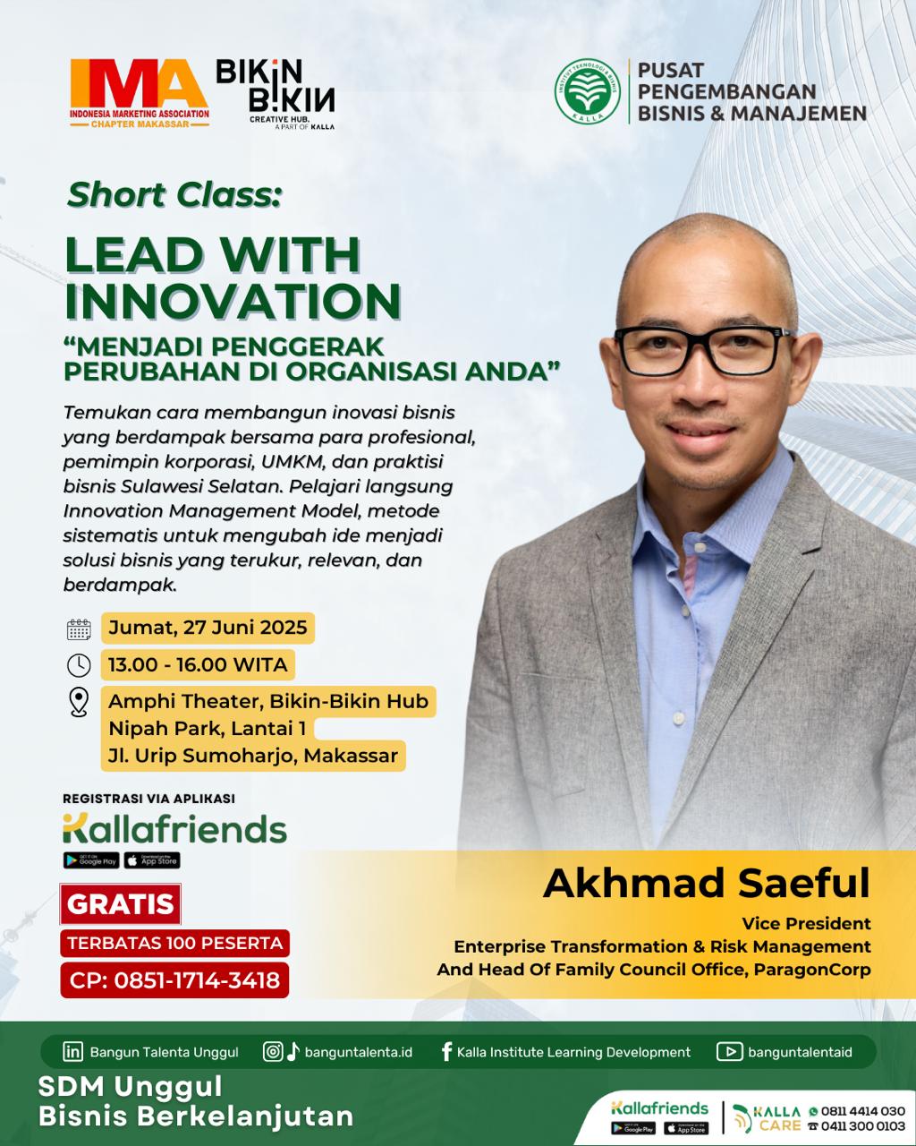 Lead With Innovation - SIAP JADI PENGGERAK INOVASI DI ORGANISASIMU? Event Poster