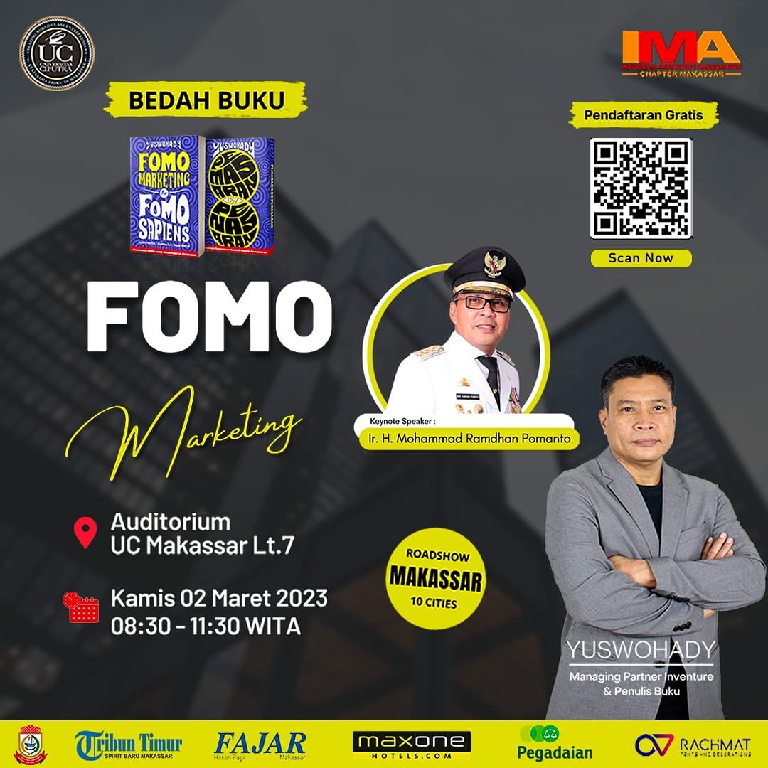 Bedah Buku FOMO Marketing 2023 event poster