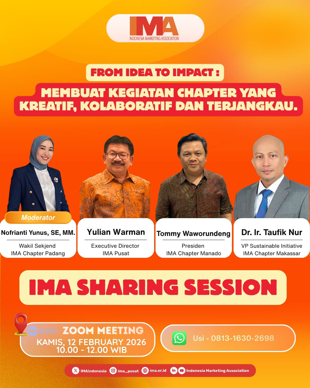 IMA Sharing Session – From Idea to Impact 2026 Eventposter